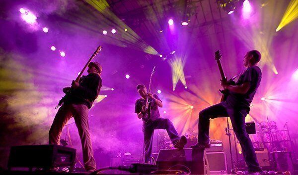 Brendan Bayliss (far right) Jamming Away with Umphrey's Mcgee