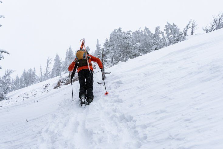 Man Hiking Teton Pass