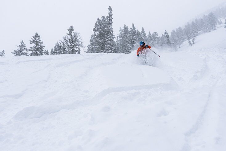 Man Skiing in Teton Backcountry