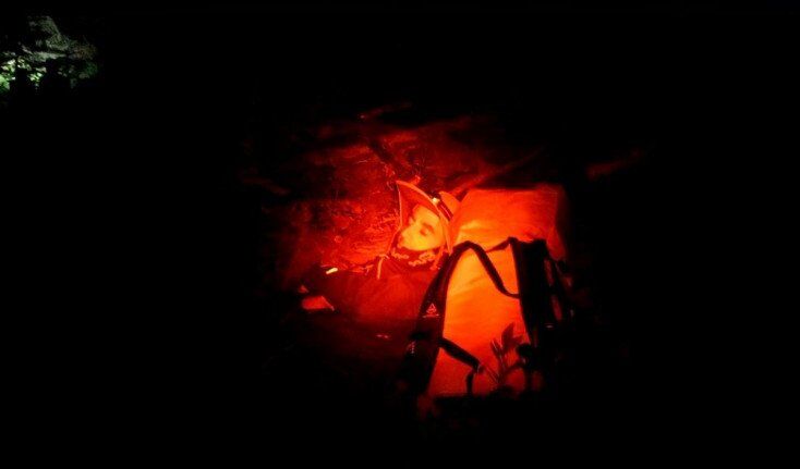 Camping Hyperlite Backpack at Night