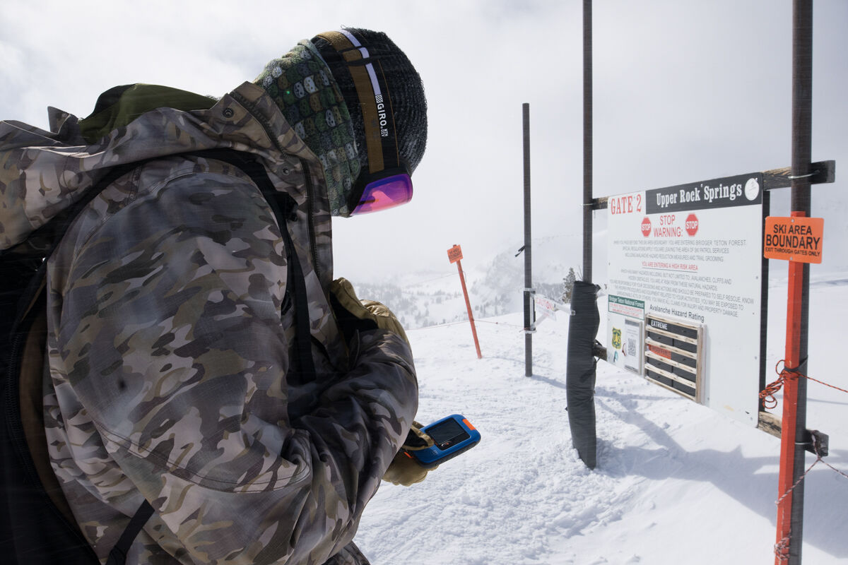 Man Going Through Avalanche Gate