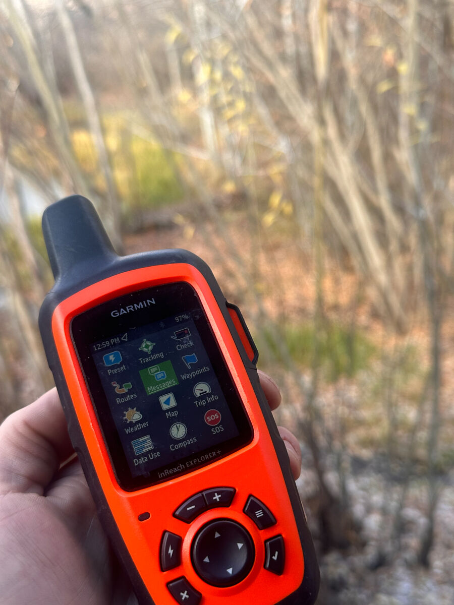 Orange Garming 2 Way Messenger for Backcountry Skiing and Splitboarding
