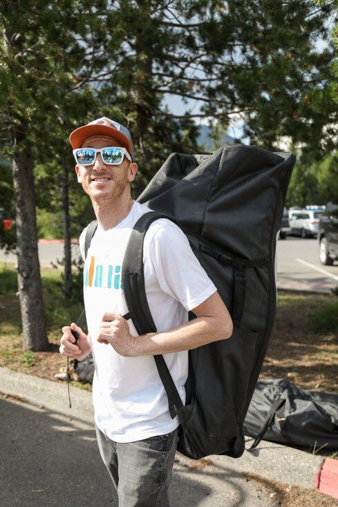 Paddle Board Stored in Backpack