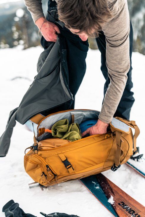 Skier with Backountry Backpack