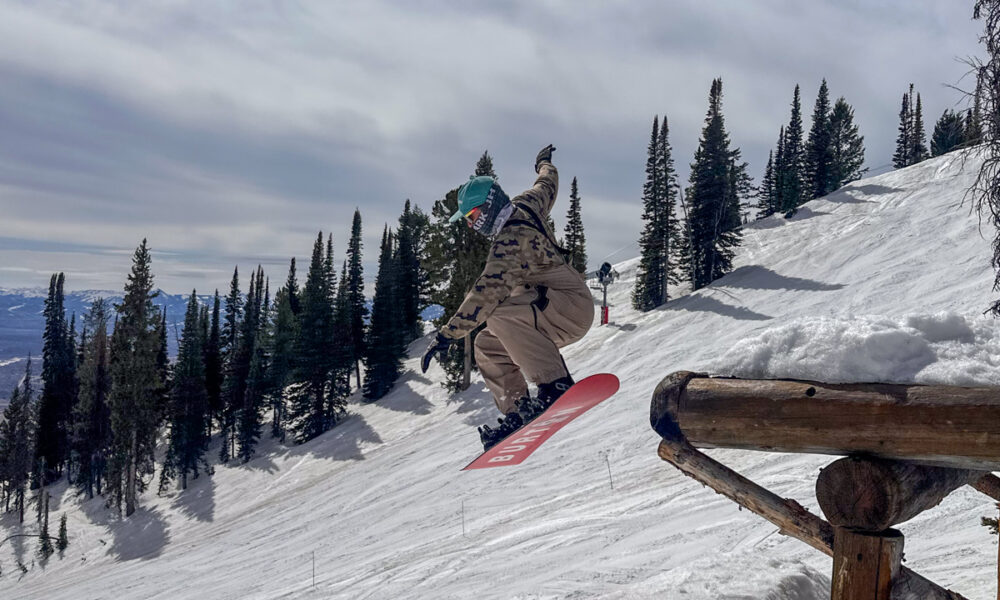 Snowboarder Catching Air in Jackson Hole on the 2027 Burton Process