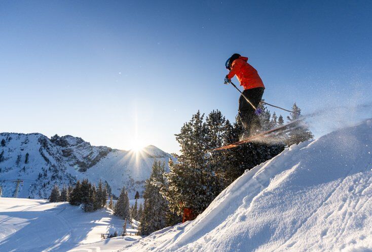 Man Getting Air on His Skis