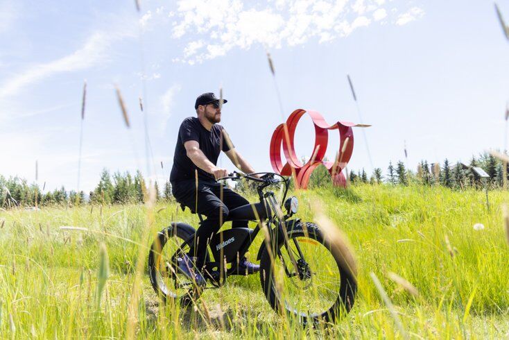 Man Riding Hidoes B3 E-Bike in Jackson Hole, WY