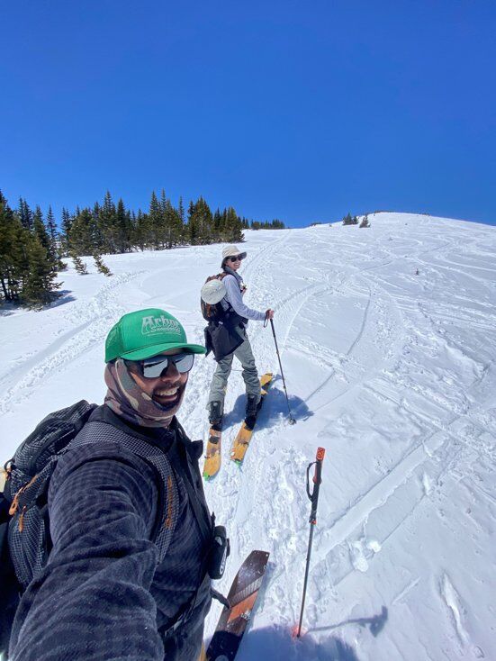 Husband and Wife Splitboarding