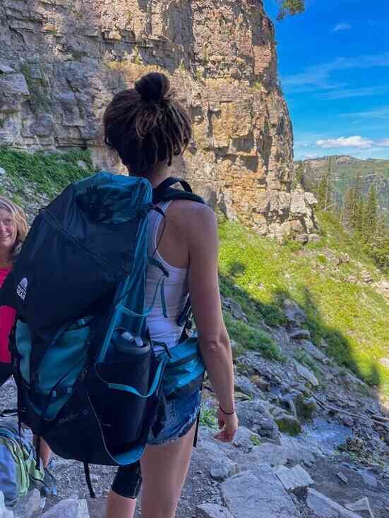 Women Wearing Backpacking Backpack