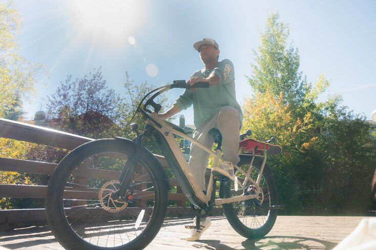 Rich Goodwin Riding Ride1Up Cafe Cruiser in Jackson WY