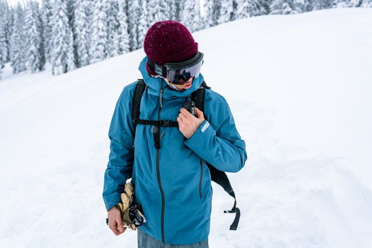 Man Talking on Backcountry Access Radio