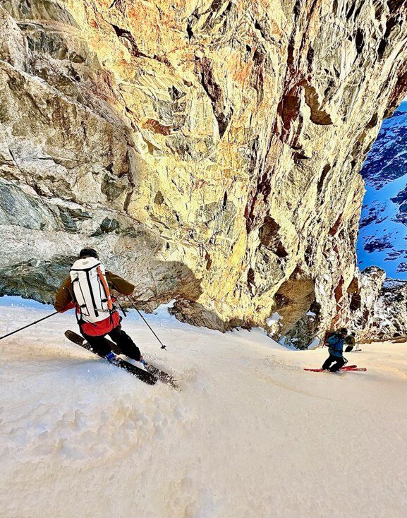 Man Skiing in the Teton Backcountry