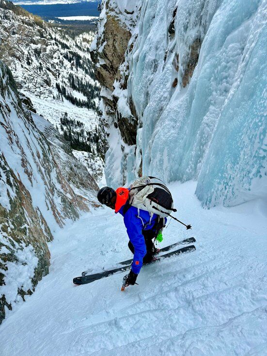 Skiing Big Lines in the Tetons