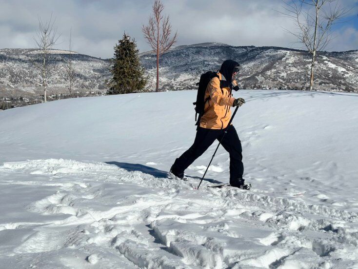 Man Out Touring on Splitboard
