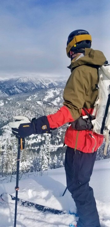 Man With Hestra Ski Gloves