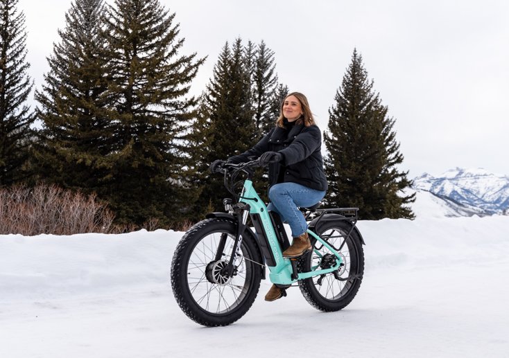 Women Riding Fat Tire E-Bike