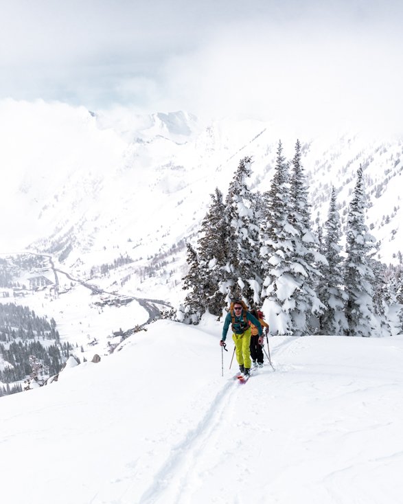 Man Ski Touring in the Wasatch
