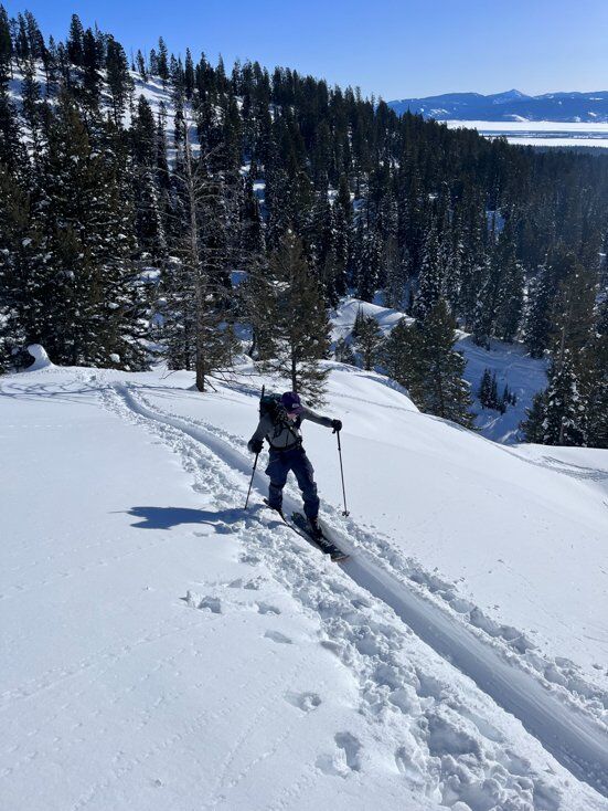 Man Touring on Union Splitboard Skins