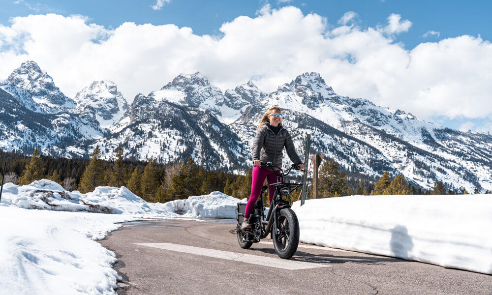 Fiido T2 Cargo E-Bike Review Laura Patten Test Riding the Fiido T2 Long Tail Caro E-Bike in Grand Teton National Park