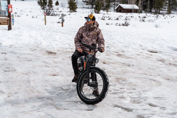Man Sitting on Heybike E-Bike