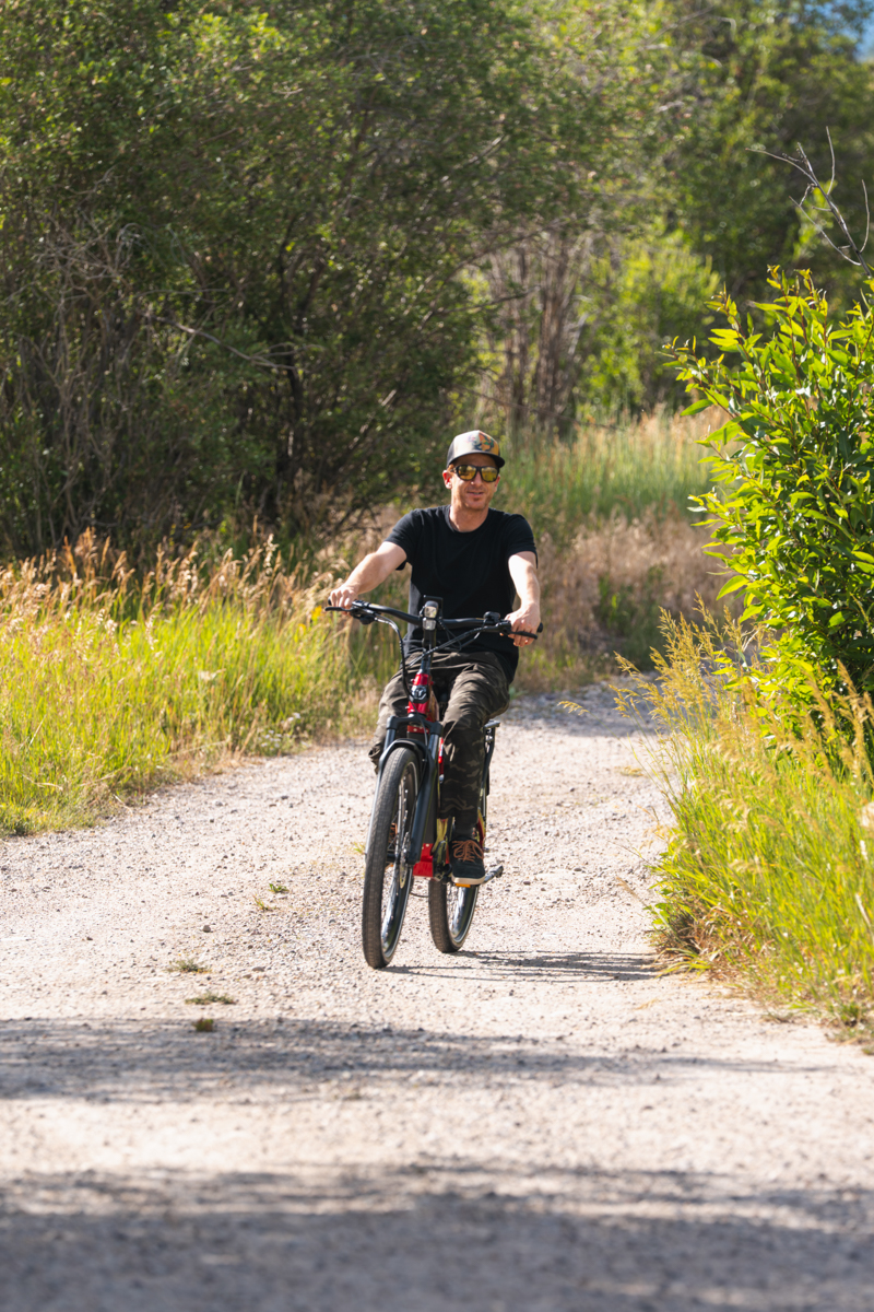 Man Cruising on E-Bike