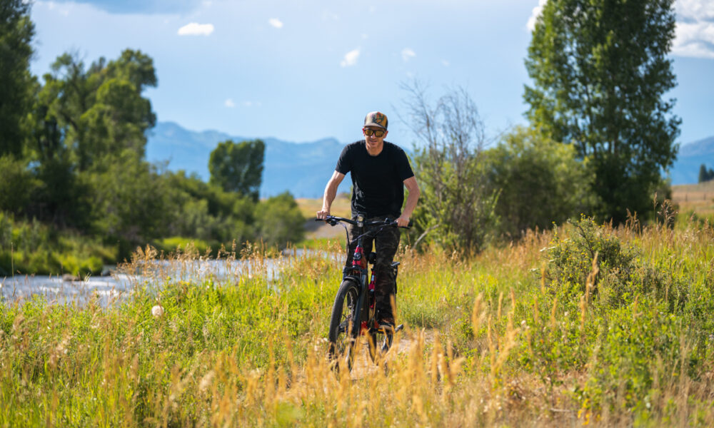 Man Riding E-Bike