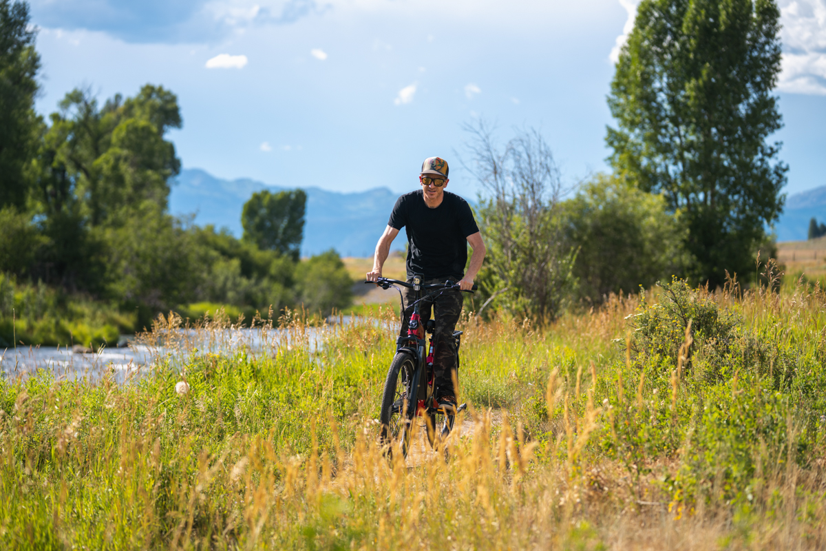 Man Riding E-Bike