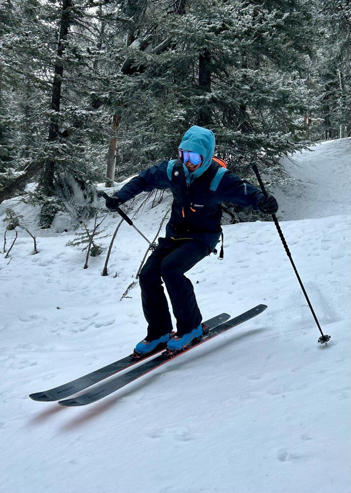 Man Skiing Wearing Avalanche Airbag