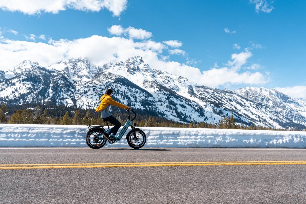 Mike Hardaker Testing E-Bikes in Grand Teton National Park