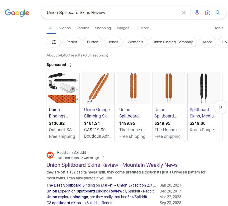 Google Showing Reddit Over Content