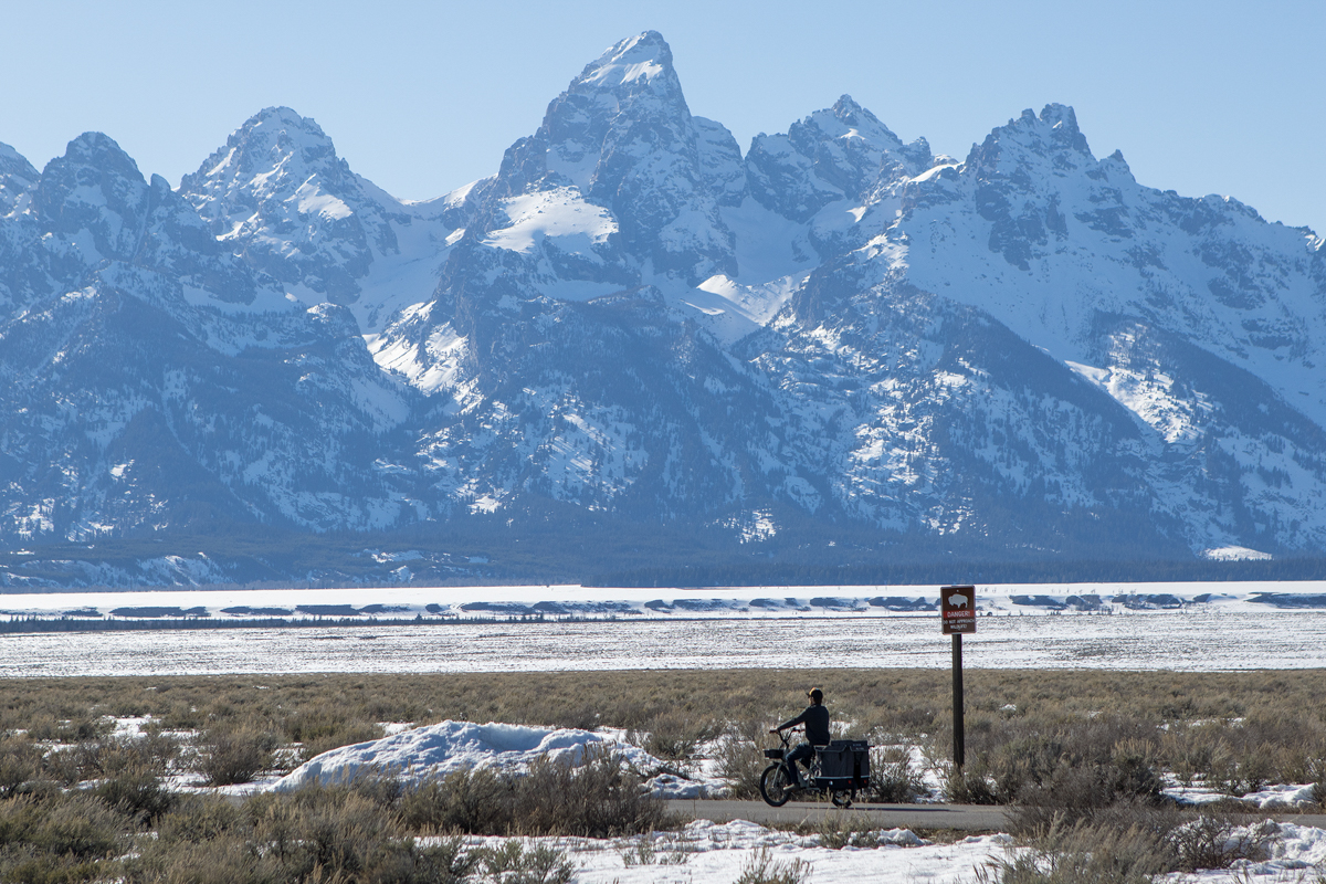 Man Riding E-Bike in GTNP
