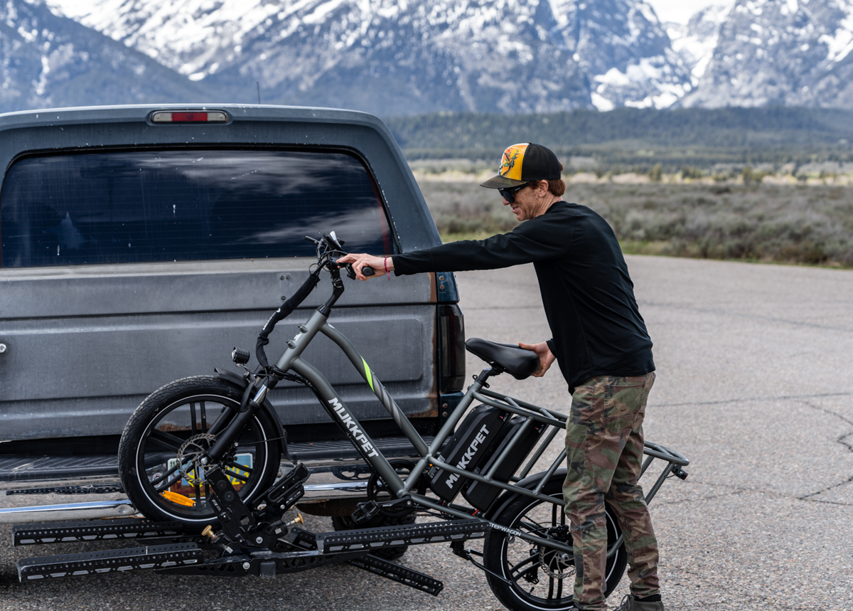 Loading Cargo E-Bike onto Bike Rack