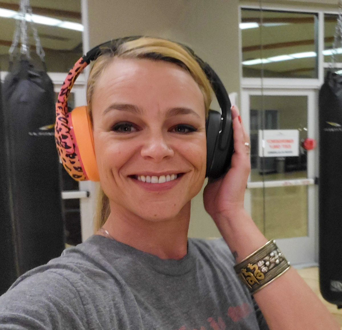 Women Wearing Skullcandy Burton headphones at Gym