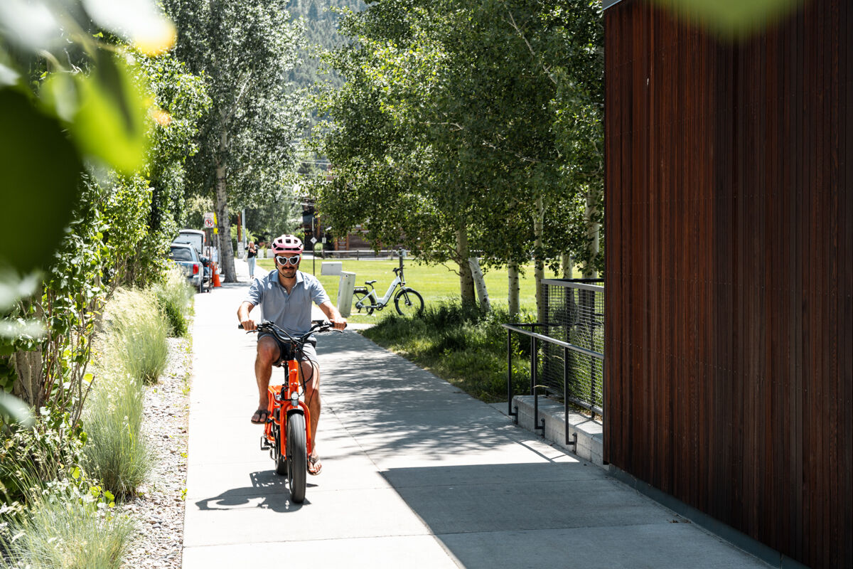 Man Test Riding E-Bike