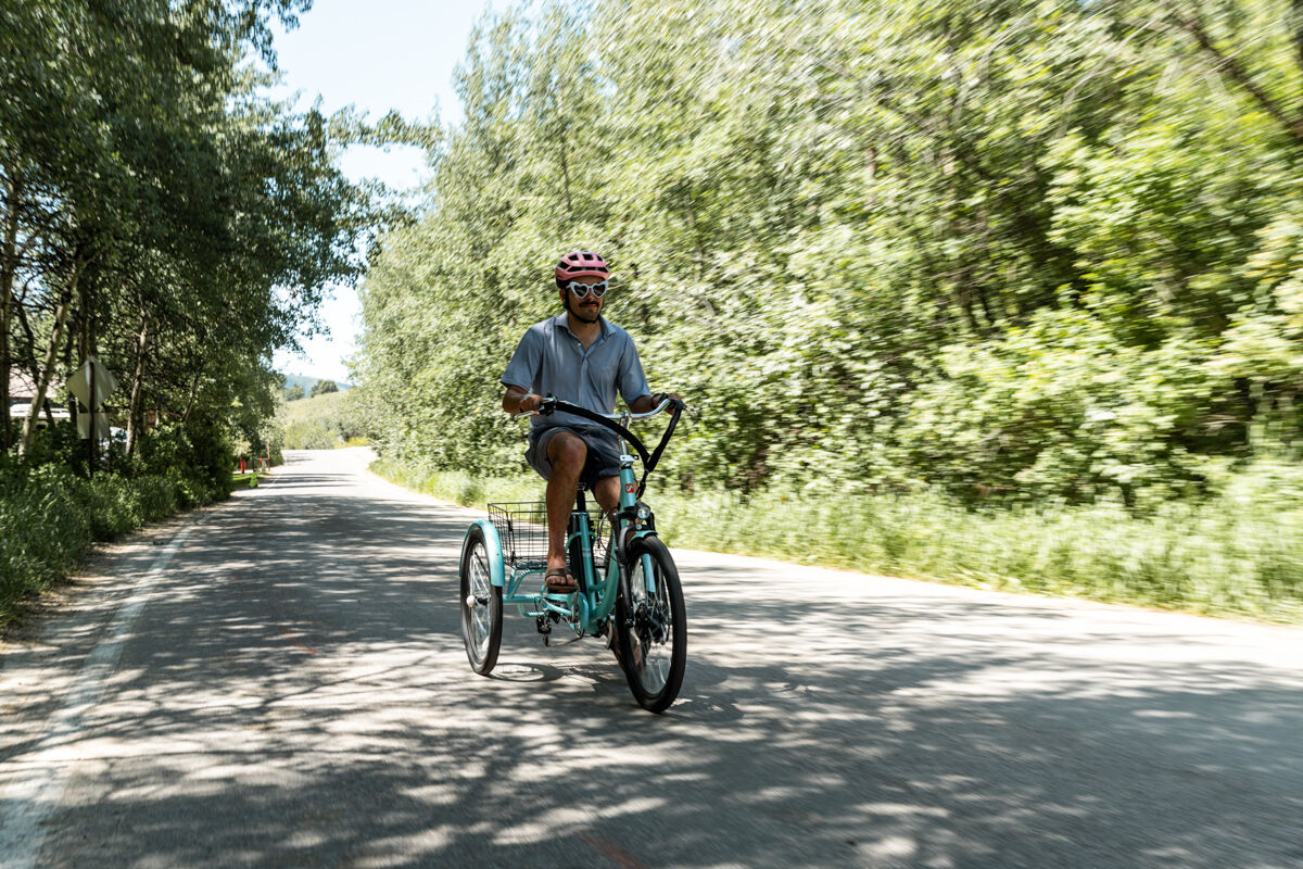 Man Riding E-Trike in Jackson WY