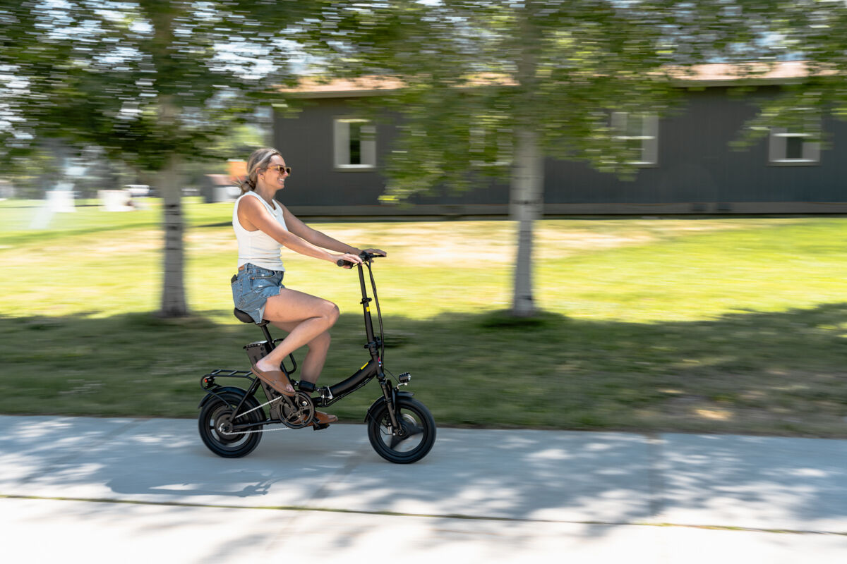 Women Riding E-Bike at Higher Speeds