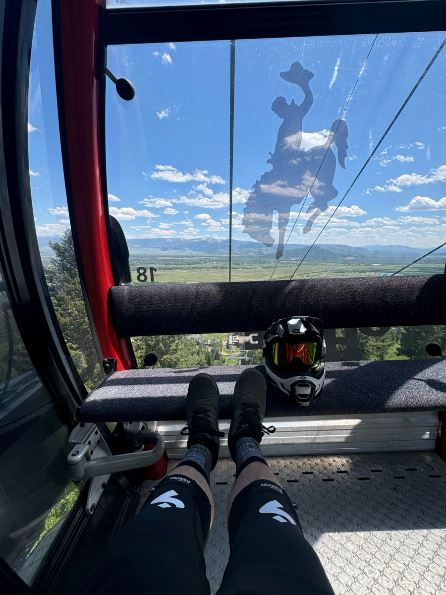 MTB Rider on the Jackson Hole Gindola