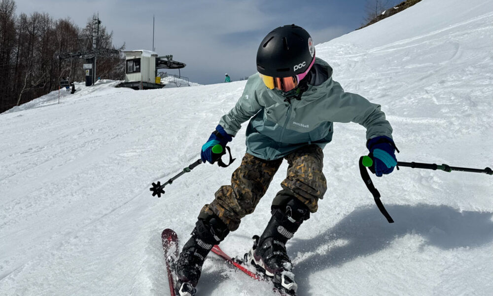 Jackson Ariano Skiing with the Black Diamond Traverse 3 Ski Poles at Grand Targhee Resort