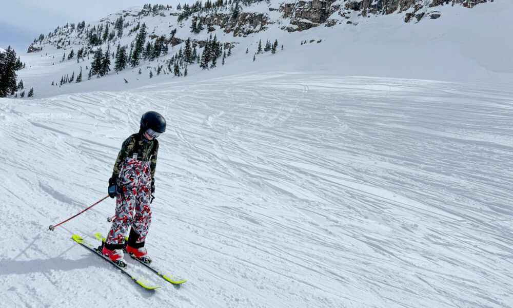 Airblaster Youth Ninja Suit Review Boy Skiing in Airblaster Baselayers