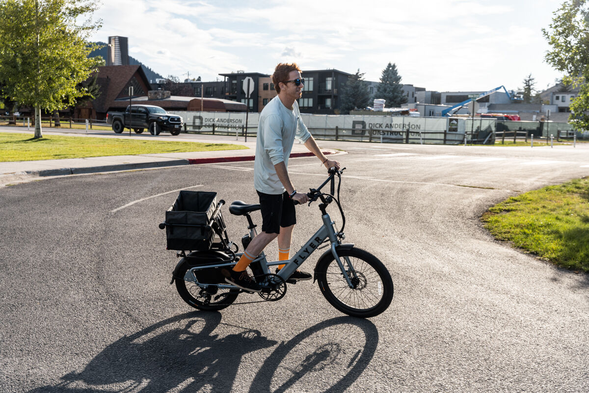 Mike Hardaker Riding the Flyer Flex E-Bike