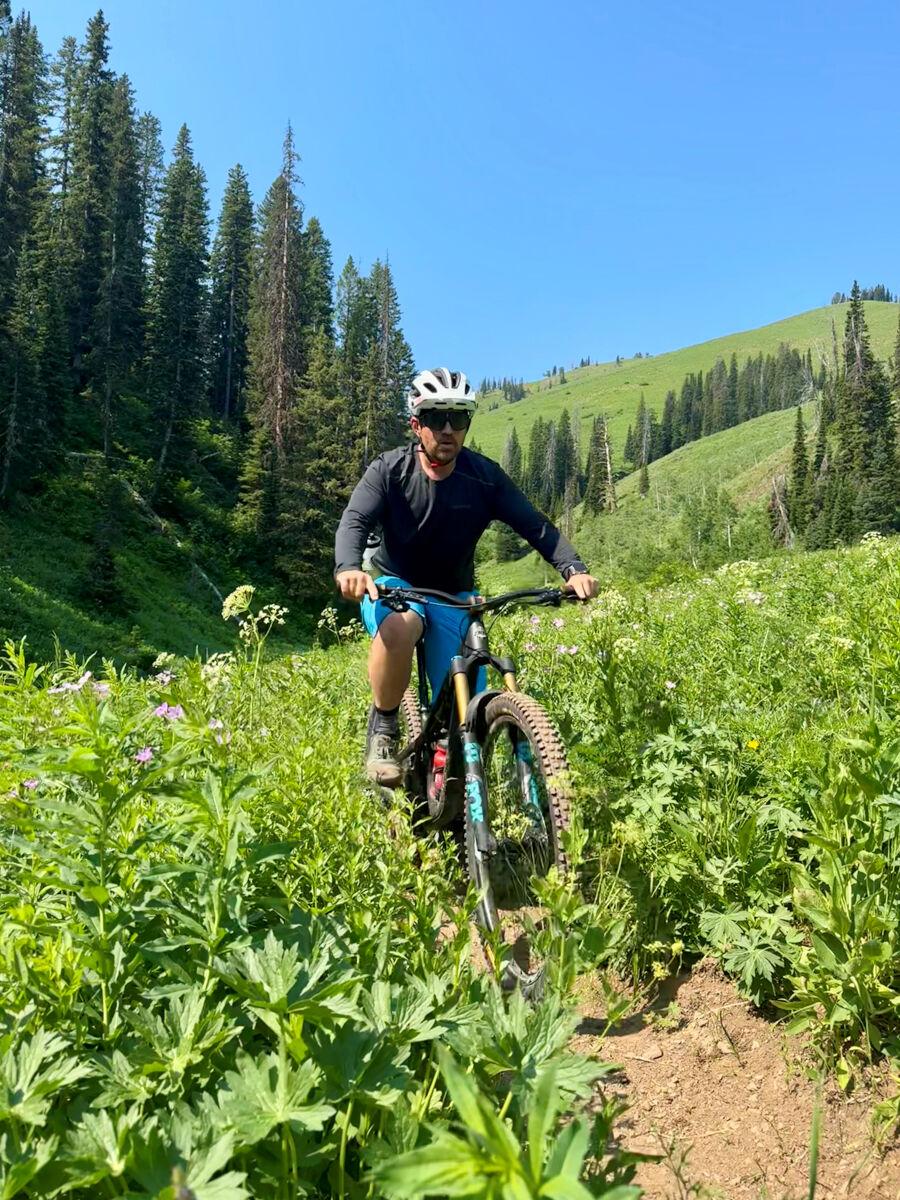 Man Riding Bike in the Tetons