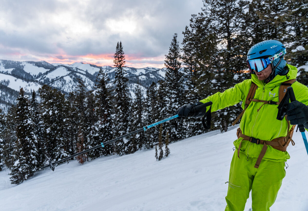 Man Wearing Ski Gloves