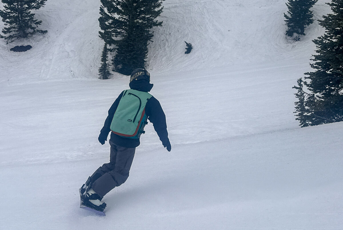 Man Snowboarding at Grand Targhee Resort