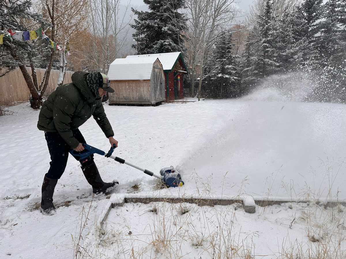 Using Snow Shovel on Grass