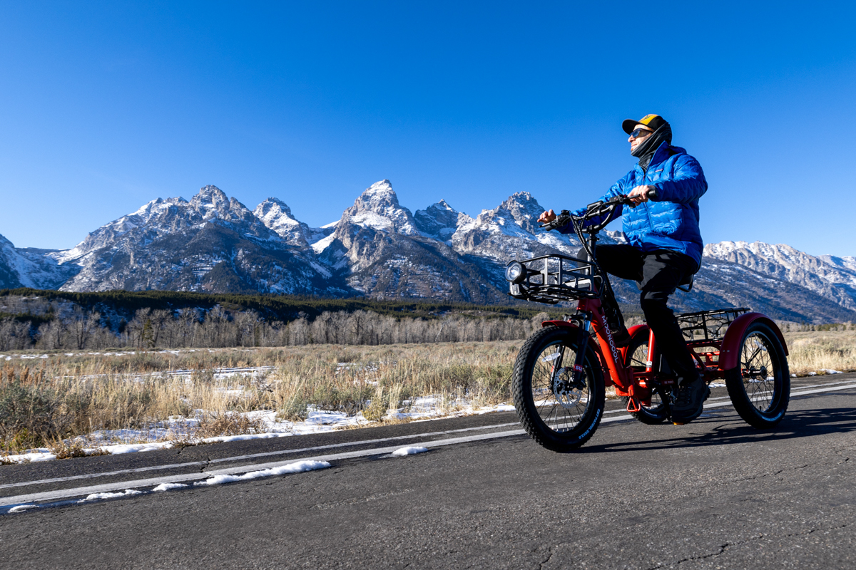 Man Cruising on E-Bike