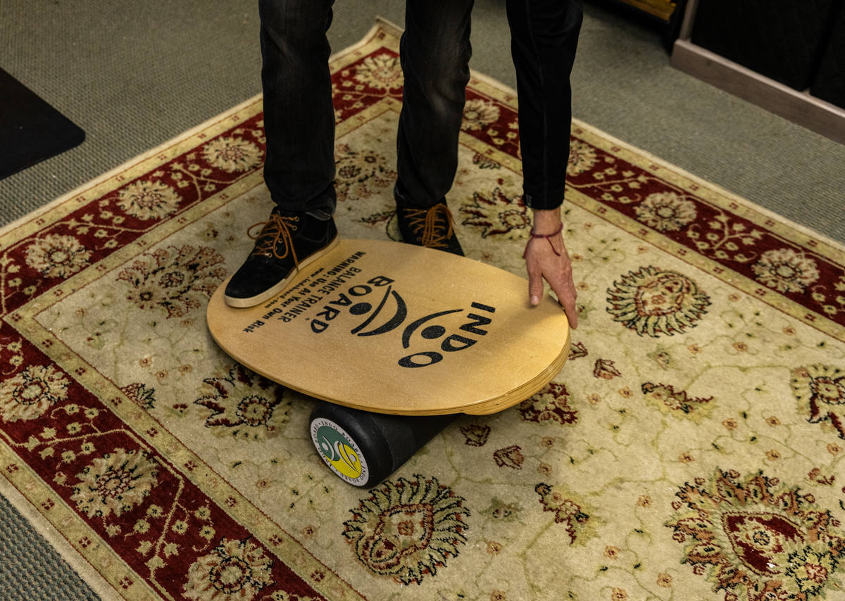 Man Standing on the Balance Board