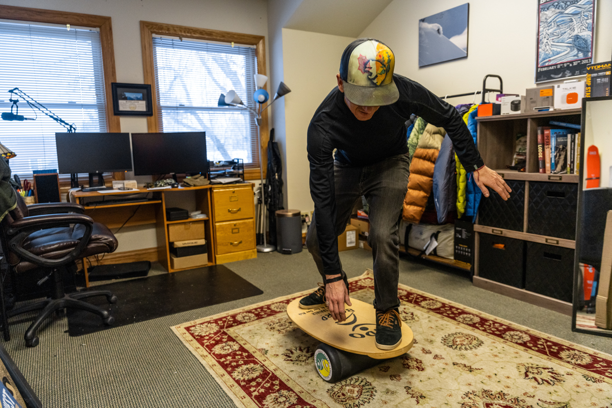 Man Riding Balance Board