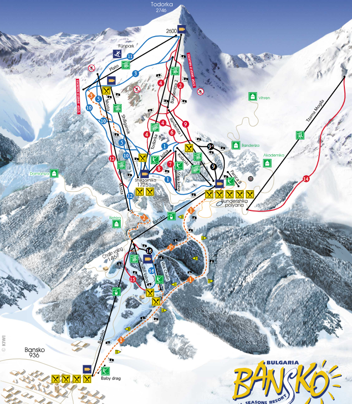 Bansko Ski Resort Map Bulgaria