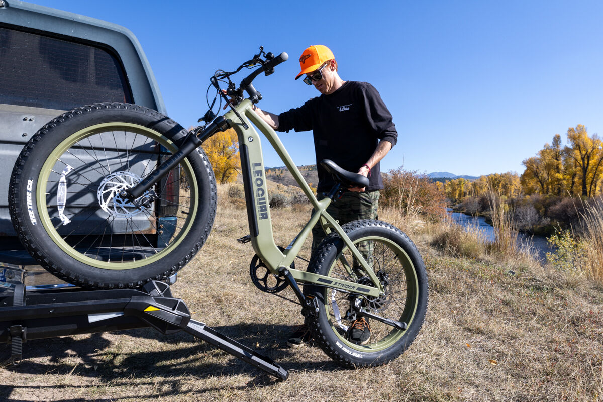 Man Unloading E-Bike