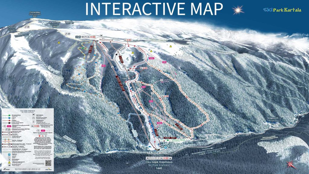 Kartala Ski Resort Map Bulgaria